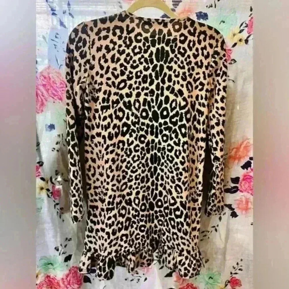 NWOT Misguided Animal Print Long Sleeve Drop Waist Dress‎ Women's Size 2 - Picture 2 of 8